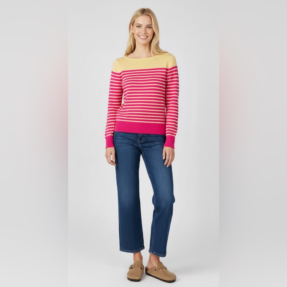 Lilly Pulitzer pink stripe knit sweater size small